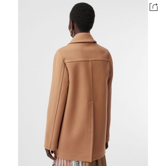 BURBERRY MOSSLEY LAMBSKIN AND WOOL PEACOAT - Picture 5 of 7